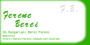 ferenc berei business card